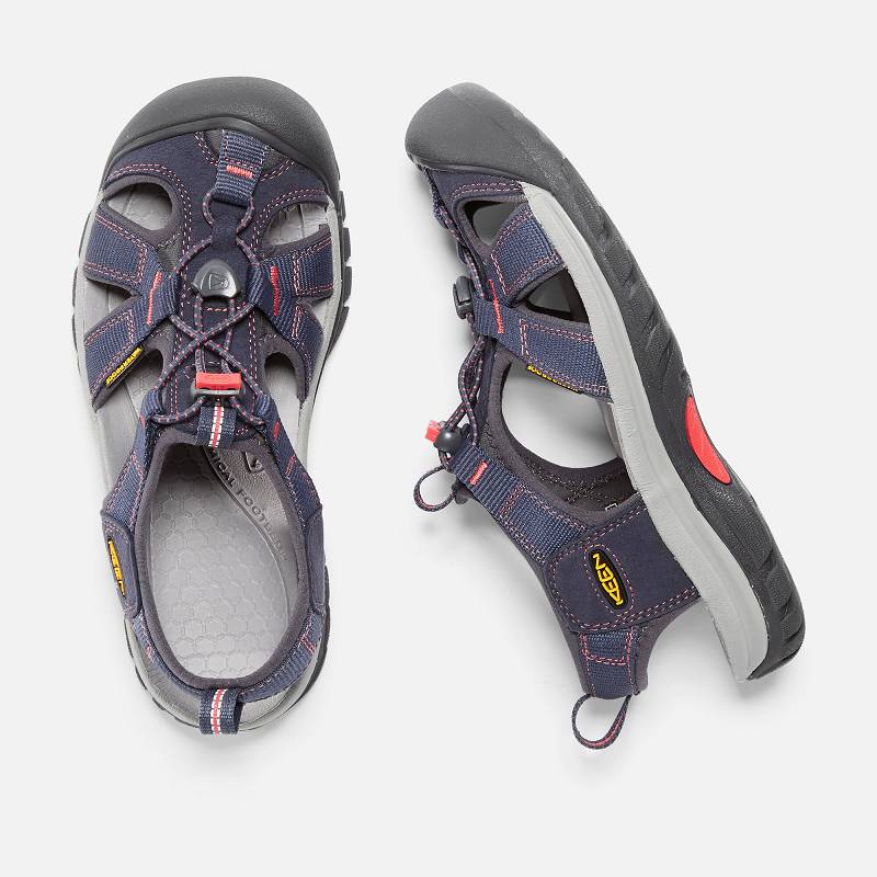 Keen Venice H2 Trekkingsandalen Damen DE-84365 Midnight Navy/Hot Coral - Keen Damenschuhe Navy